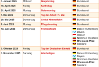 Kalender Rheinland Pfalz 2025 Feiertage Rheinland-pfalz 2025